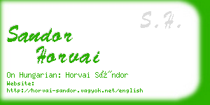 sandor horvai business card